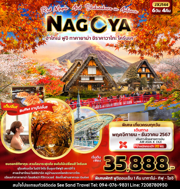 ทัวร์ญี่ปุ่น Red Maple And Shikizakura in Autumn NAGOYA  - บริษัท ซี แซนด์ ทราเวล จำกัด