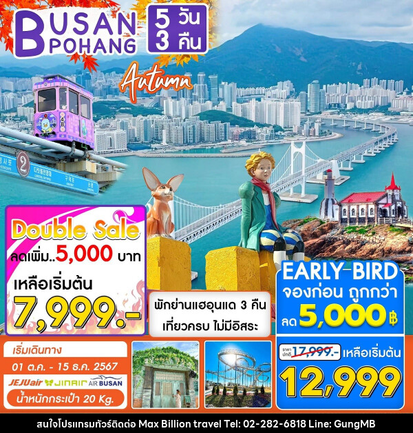 ทัวร์เกาหลี BUSAN POHANG AUTUMN - บริษัท แมกซ์ บิลเลี่ยนทราเวล จำกัด