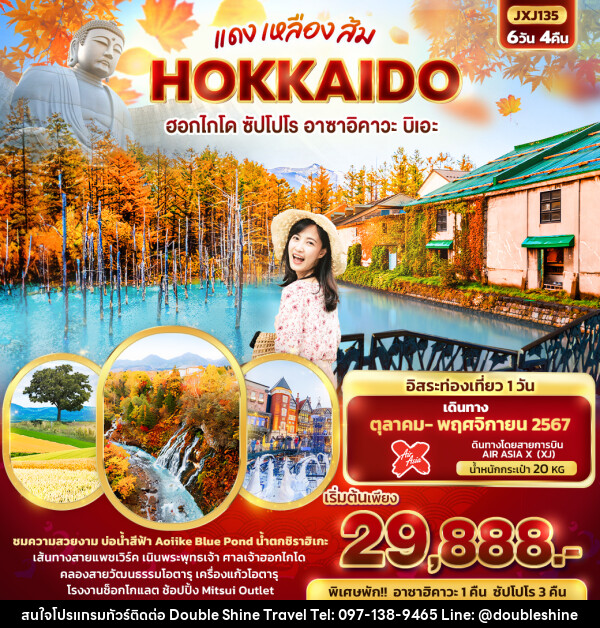 ทัวร์ญี่ปุ่น แดง เหลือง ส้ม HOKKAIDO  - บริษัท ดับเบิล ชายน์ ทราเวล จำกัด