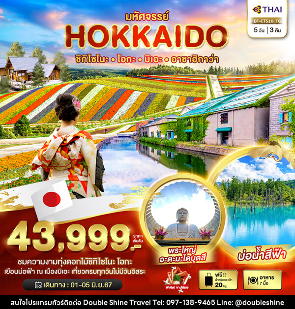 ทัวร์ญี่ปุ่น มหัศจรรย์...HOKKAIDO ชิกิไซโนะโอกะ บิเอะ อาซาฮิกาว่า  - บริษัท ดับเบิล ชายน์ ทราเวล จำกัด