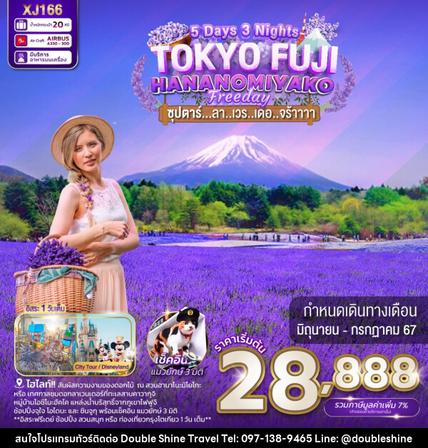 ทัวร์ญี่ปุ่น TOKYO FUJI HANANOMIYAKO FREEDAY - บริษัท ดับเบิล ชายน์ ทราเวล จำกัด