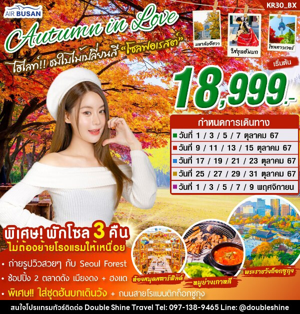 ทัวร์เกาหลี Autumn in love - บริษัท ดับเบิล ชายน์ ทราเวล จำกัด