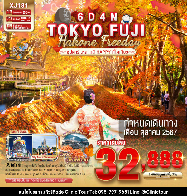 ทัวร์ญี่ปุ่น TOKYO FUJI HAKONE FREEDAY - บริษัท คลินิค ทัวร์ จำกัด