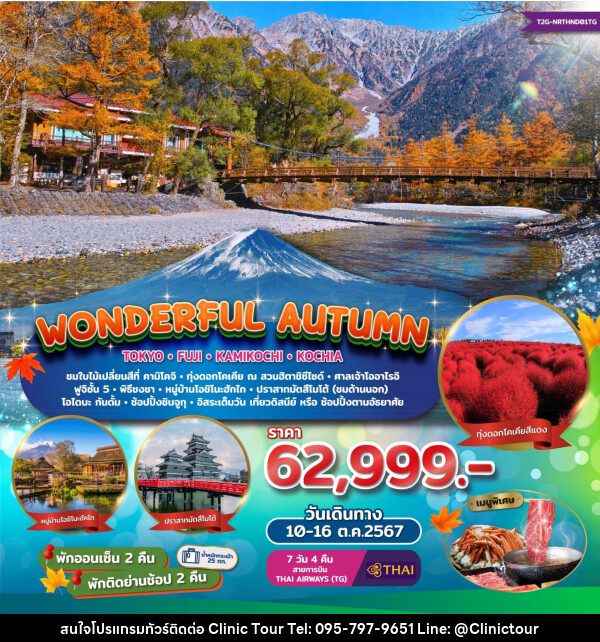 ทัวร์ญี่ปุ่น Wonderful Autumn TOKYO FUJI KAMIKOCHI KOCHIA - บริษัท คลินิค ทัวร์ จำกัด