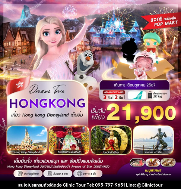 ทัวร์ฮ่องกง HONGKONG DISNEYLAND - บริษัท คลินิค ทัวร์ จำกัด