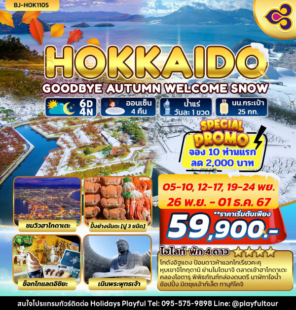 ทัวร์ญี่ปุ่น HOKKAIDO GOODBYE AUTUMN WELCOME SNOW - บริษัท ฮอลิเดย์ส เพลย์ฟูล จำกัด