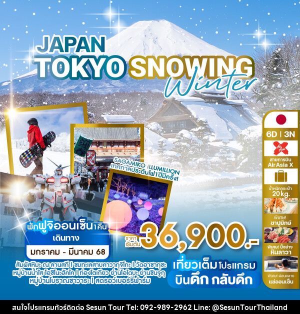 ทัวร์ญี่ปุ่น JAPAN TOKYO SNOWING WINTER - Orange Globo Co.,Ltd.