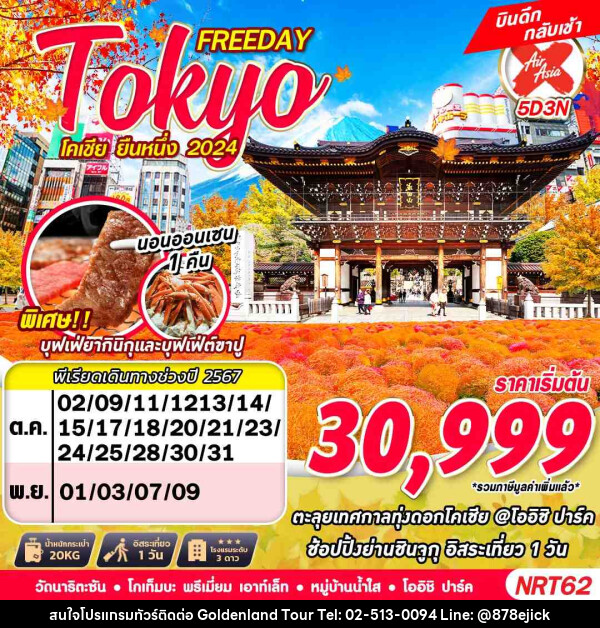 ทัวร์ญี่ปุ่น TOKYO โคเชีย ยืนหนึ่ง 2024 - Golden Land Tour & Travel Co.,Ltd.