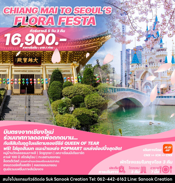 ทัวร์เกาหลีบินตรงเชียงใหม่ - โซล CHIANG MAI TO SEOUL'S FLORA FESTA - บริษัท สุขสนุก ครีเอชั่น จำกัด