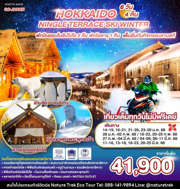 ทัวร์ญี่ปุ่น HOKKAIDO NINGLE TERRACE SKI WINTER - NATURE TREK ECO TOUR & TRAVEL