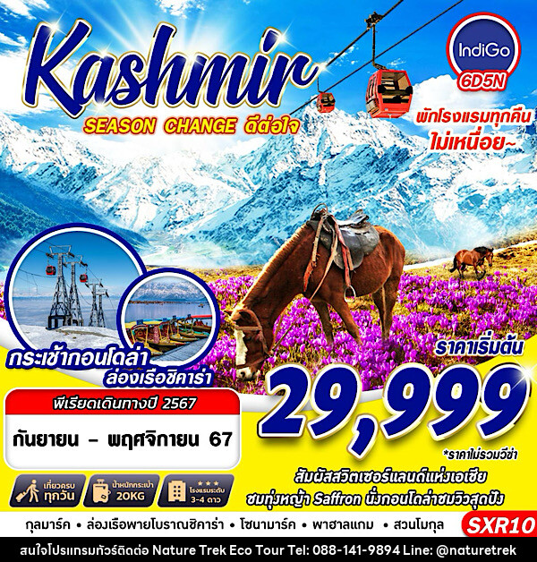 ทัวร์แคชเมียร์ KASHMIR SEASON CHANGE ดีต่อใจ - NATURE TREK ECO TOUR & TRAVEL