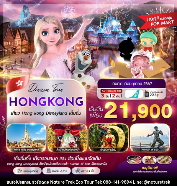 ทัวร์ฮ่องกง HONGKONG DISNEYLAND - NATURE TREK ECO TOUR & TRAVEL