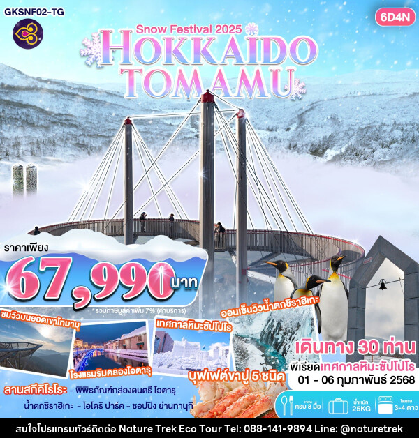 ทัวร์ญี่ปุ่น Snow Festival 2025 HOKKAIDO TOMAMU - NATURE TREK ECO TOUR & TRAVEL