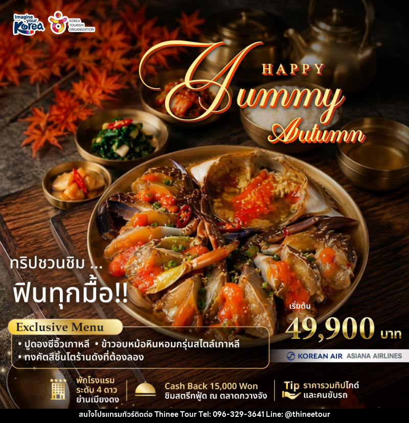 แพคเกจทัวร์เกาหลี Happy Yummy Autumn 2026 - บริษัท ที่นี่ วีไอพี จำกัด