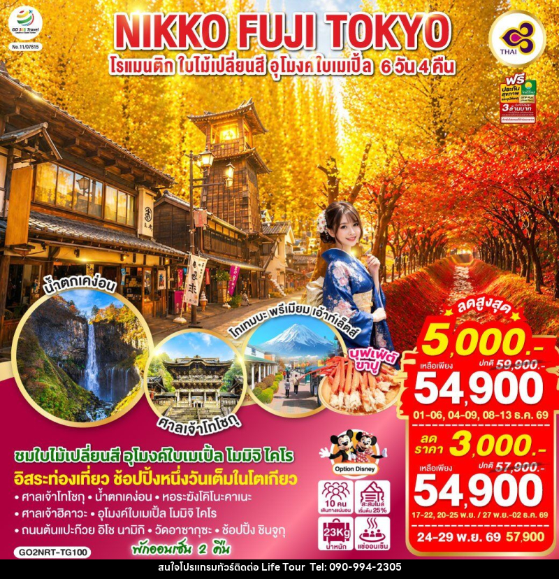 ทัวร์ญี่ปุ่น TOKYO FUJI NIKKO MOMIJI AUTUMN - ไลฟ์ ทัวร์