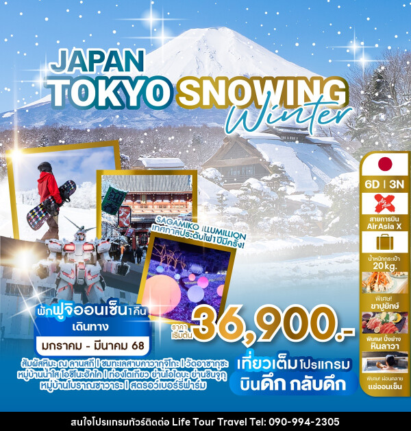 ทัวร์ญี่ปุ่น JAPAN TOKYO SNOWING WINTER - ไลฟ์ ทัวร์ แอนด์ ทราเวล