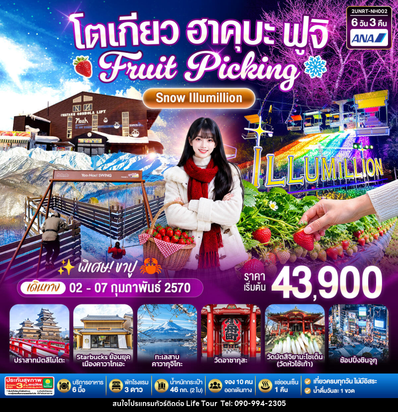 ทัวร์ญี่ปุ่น โตเกียว ฮาคุบะ ฟูจิ FRUIT PICKING SNOW Illumillion - ไลฟ์ ทัวร์