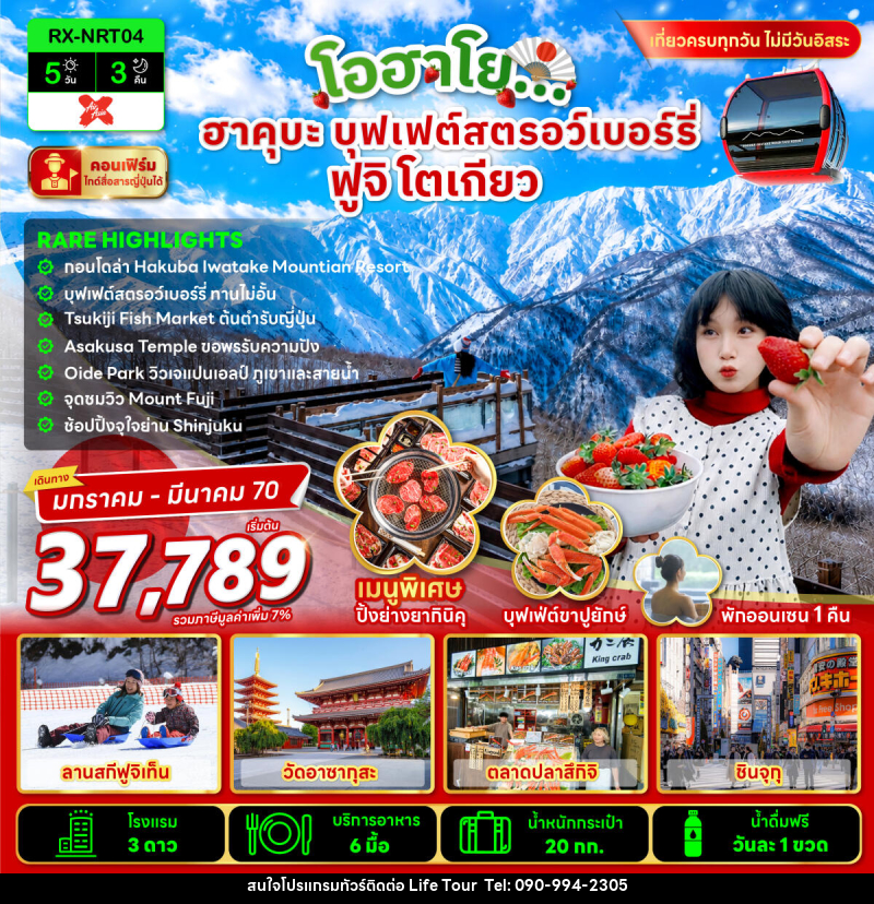 ทัวร์จีน โอฮาโย ฮาคุบะ บุฟเฟ่ต์สตรอว์เบอร์รี่ ฟูจิ โตเกียว - ไลฟ์ ทัวร์