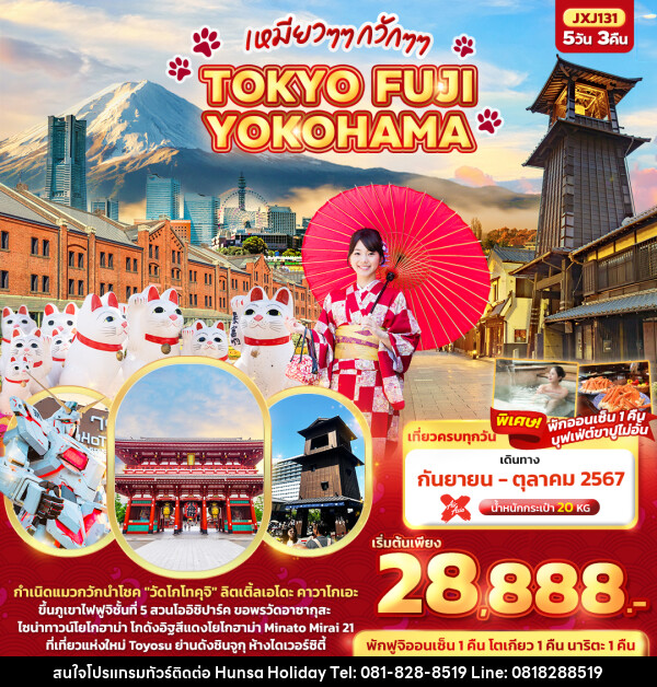 ทัวร์ญี่ปุ่น เหมียวๆๆ กวักๆๆ TOKYO FUJI YOKOHAMA  - บริษัท หรรษา ฮอลิเดย์ จำกัด