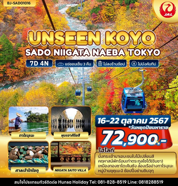 ทัวร์ญี่ปุ่น TOKYO FUJI KAMIKOCHIUNSEEN KOYO SADO NIIGATA NAEBA TOKYO - บริษัท หรรษา ฮอลิเดย์ จำกัด