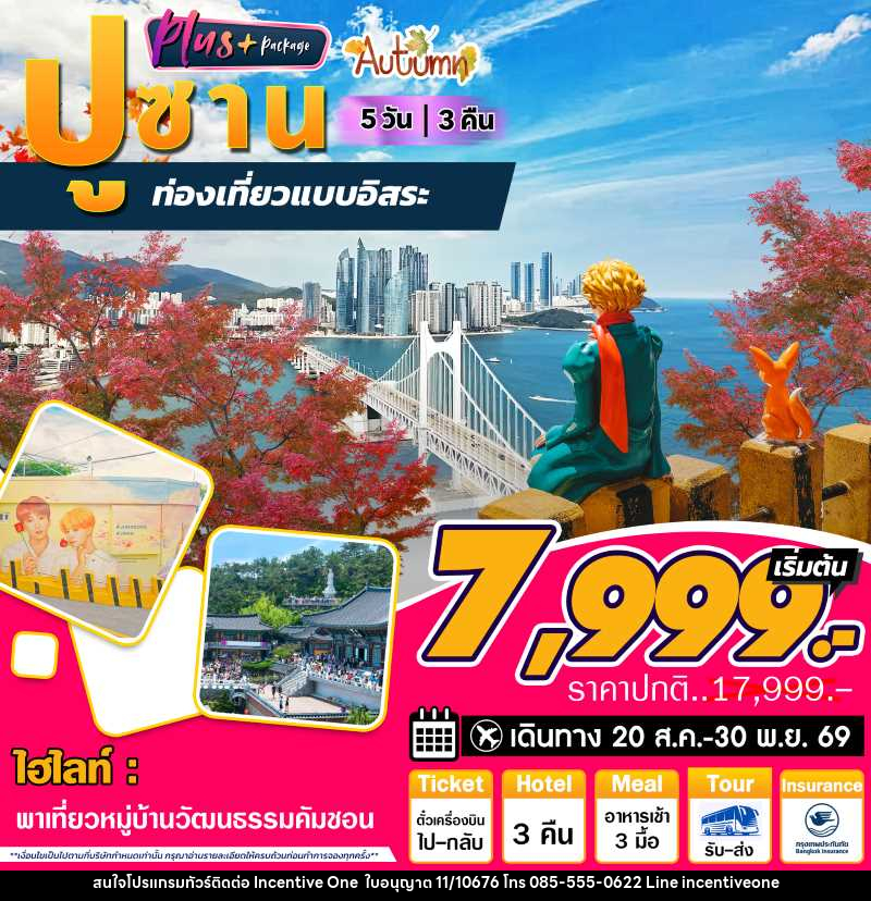 ทัวร์เกาหลี ปูซาน Autum ท่องเที่ยวแบบอิสระ - INCENTIVE ONE CO.,LTD