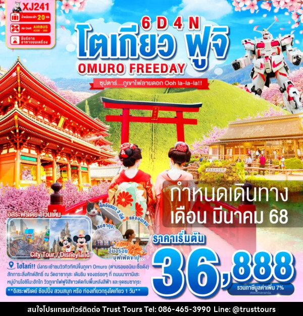 ทัวร์ญี่ปุ่น โตเกียว ฟูจิ OMURO FREEDAY - บริษัท อัตถ์ประเสริฐ จำกัด