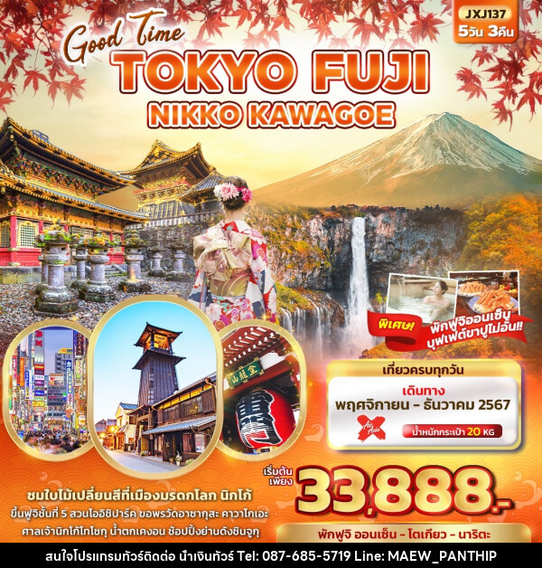 ทัวร์ญี่ปุ่น Good Time TOKYO FUJI NIKKO KAWAGOE  - บริษัท น้ำเงินทัวร์ จำกัด