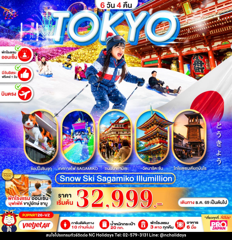 ทัวร์ญี่ปุ่น PRO TOKYO SNOW SKI SAGAMIKO ILLUMILLION - บริษัท เอ็นซี ฮอลิเดย์ทัวร์ จำกัด