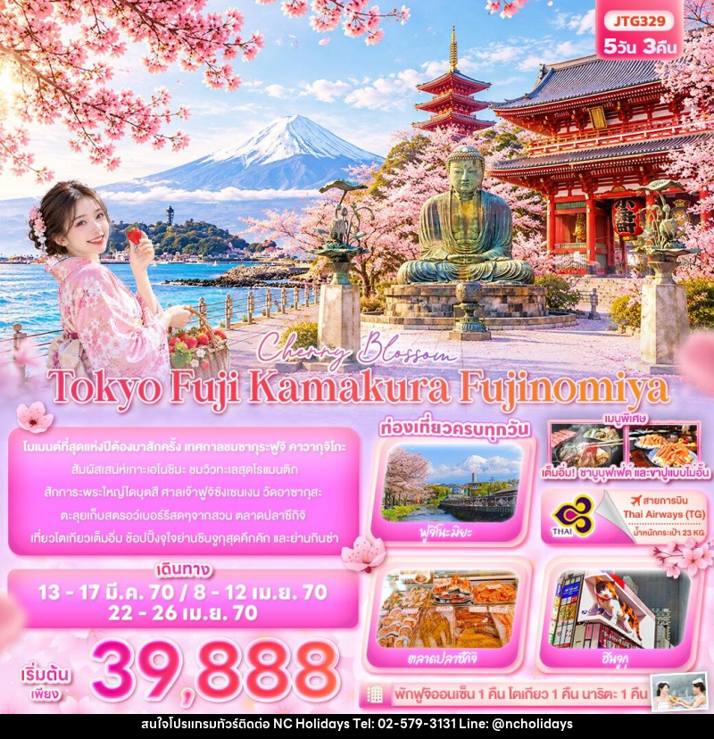 ทัวร์ญี่ปุ่น Cherry Blossom Tokyo Fuji Kamakura Fujinomiya - บริษัท เอ็นซี ฮอลิเดย์ทัวร์ จำกัด