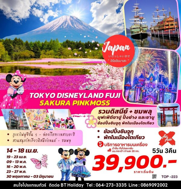 ทัวร์ญี่ปุ่น TOKYO DISNEYLAND  FUJI SAKURA PINKMOSS - บริษัท บีที ฮอลิเดย์ จำกัด