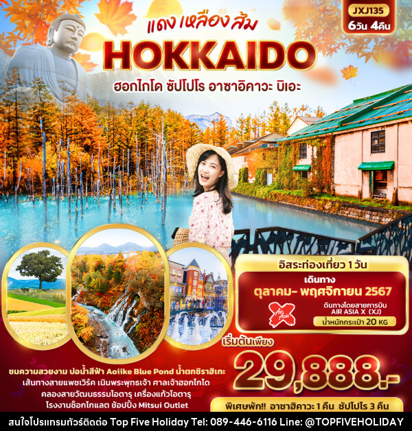 ทัวร์ญี่ปุ่น แดง เหลือง ส้ม HOKKAIDO  - บริษัท ท็อปไฟว์ ฮอลิเดย์ จำกัด