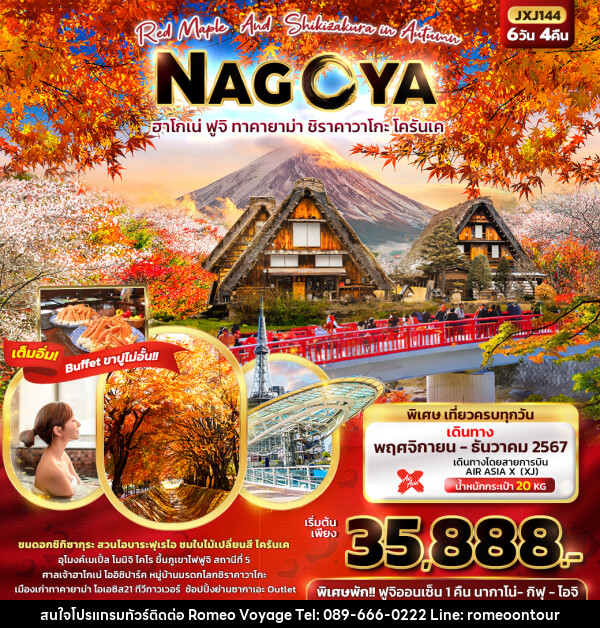 ทัวร์ญี่ปุ่น Red Maple And Shikizakura in Autumn NAGOYA  - บริษัท โรมิโอ โวยาจ จำกัด