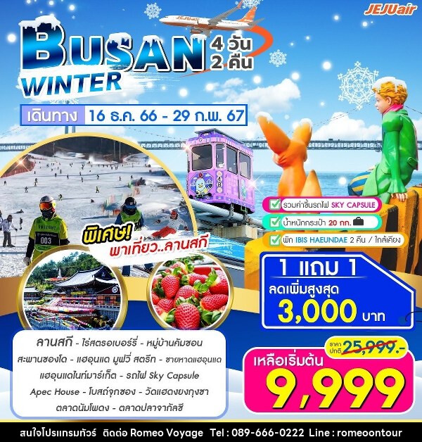 ทัวร์เกาหลี BUSAN WINTER - บริษัท โรมิโอ โวยาจ จำกัด