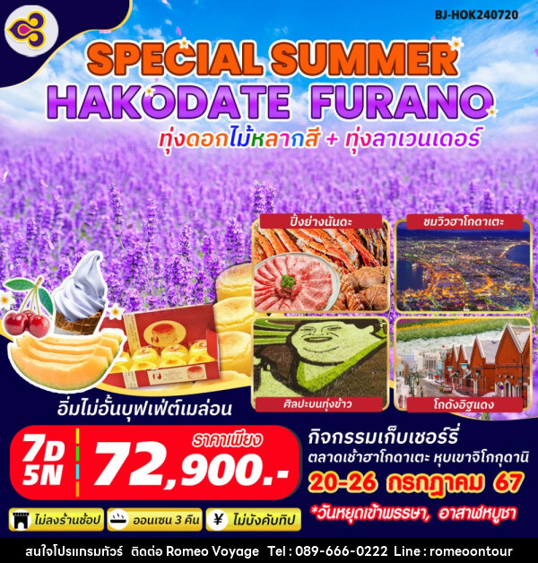 ทัวร์ญี่ปุ่น SPECIAL SUMMER HAKODATE FURANO - บริษัท โรมิโอ โวยาจ จำกัด