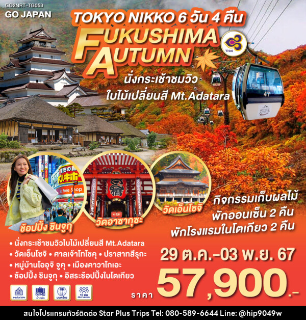 ทัวร์ญี่ปุ่น TOKYO NIKKO FUKUSHIMA AUTUMN - บริษัท สตาร์ พลัส ทริปส์ จำกัด