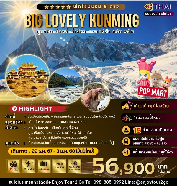 ทัวร์จีน Big Lovely Kunming - บริษัท พาราเมาท์ ยูไนเต็ดฮอลิเดย์ จำกัด 