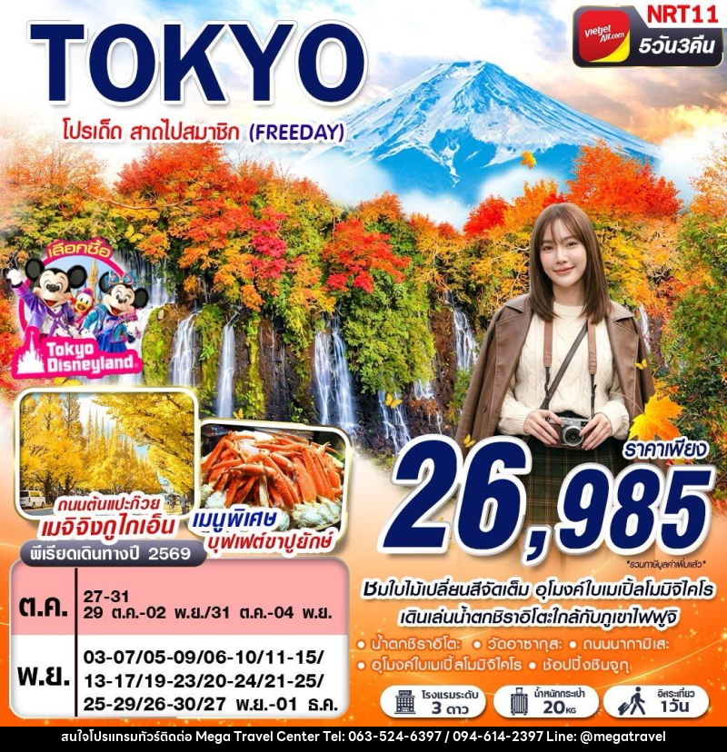 ทัวร์ญี่ปุ่น AUTUMN โปรเด็ด สาดไปสมาชิก (FREEDAY) - บริษัท เมกะ ทราเวล จำกัด