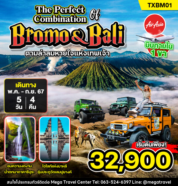 ทัวร์อินโดนีเซีย The Perfect of Combination Bromo & Bali - บริษัท เมกะ ทราเวล จำกัด