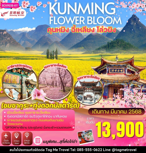 ทัวร์จีน KUNMING FLOWER BLOOM คุนหมิง อี้เหลียง โล่วผิง - TagMe Travel