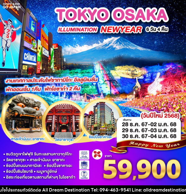 ทัวร์ญี่ปุ่น TOKYO OSAKA ILLUMINATION NEW YEAR - บริษัทฮิวแมน เน็กซ์ จำกัด