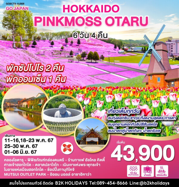 ทัวร์ญี่ปุ่น HOKKAIDO PINKMOSS OTARU - B2K HOLIDAYS