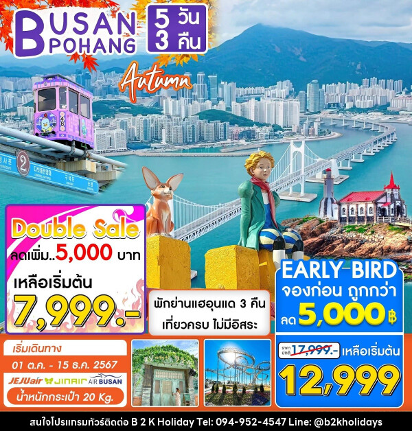 ทัวร์เกาหลี BUSAN POHANG AUTUMN - B2K HOLIDAYS