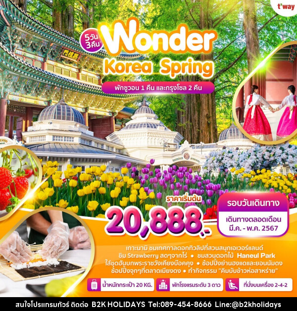 ทัวร์เกาหลี Wonder Korea Spring - B2K HOLIDAYS