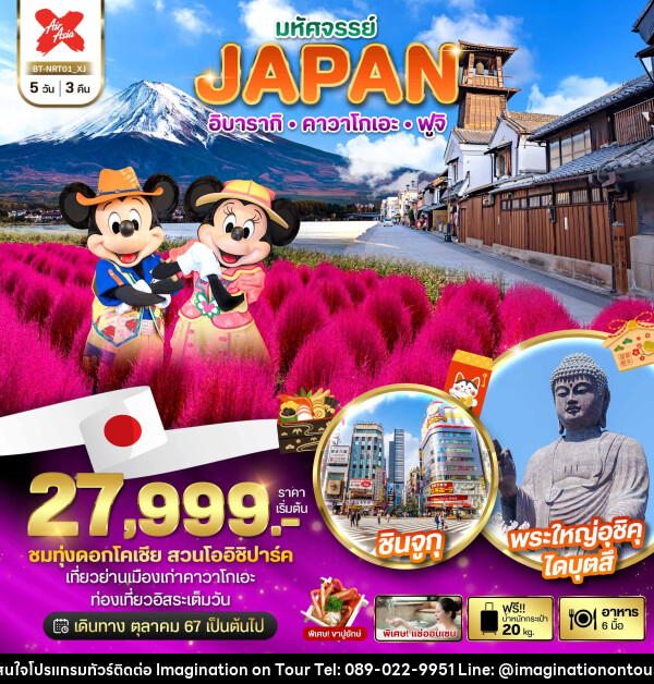 ทัวร์ญี่ปุ่น มหัศจรรย์...JAPAN อิบารากิ คาวาโกเอะ ฟูจิ - บริษัท อิมเมทจิเนชั่น ซัคเซส จำกัด