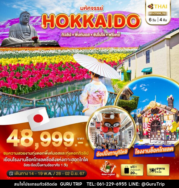 ทัวร์ญี่ปุ่น มหัศจรรย์...HOKKAIDO ทิวลิป พิ้งค์มอส ซัปโปโร ฟรีเดย์  - บริษัท กูรูทริป จำกัด