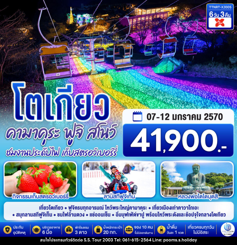 ทัวร์ญี่ปุ่น โตเกียว คามาคุระ ฟูจิสโนว์ ชมงานประดับไฟ เก็บสตรอว์เบอร์รี - บริษัท เอส.เอส.ฮอลิเดย์ (2003) จำกัด