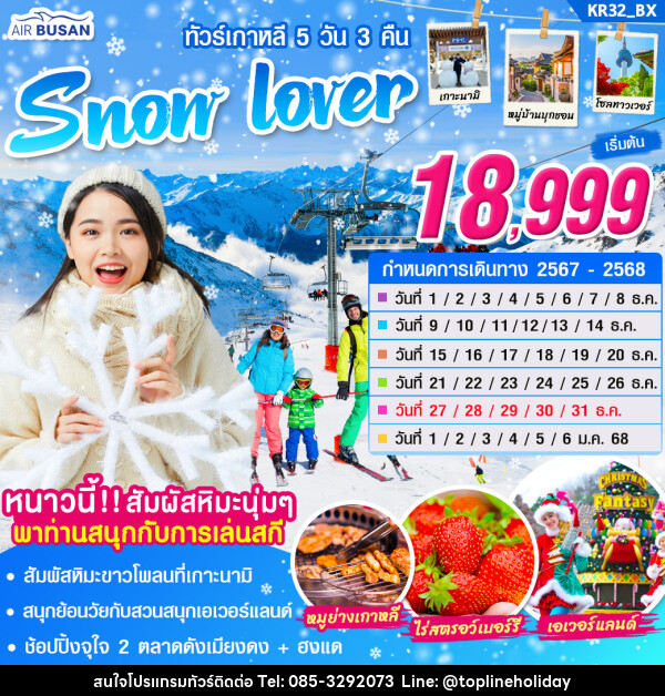 ทัวร์เกาหลี Snow Lover - ห้างหุ้นส่วนจำกัด ทอปไลน์ ฮอลิเดย์