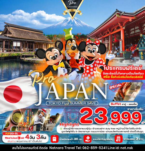 ทัวร์ญี่ปปุ่น TOKYO FUJI SUMMER SAVE - NATNARA TRAVEL FRANCHISE