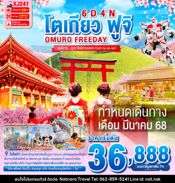 ทัวร์ญี่ปุ่น โตเกียว ฟูจิ OMURO FREEDAY - NATNARA TRAVEL FRANCHISE