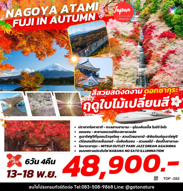 ทัวร์ญี่ปุ่น NAGOYA ATAMI FUJI IN AUTUMN   - GO TO NATURE